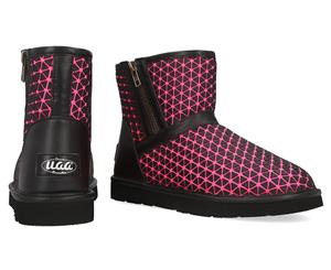 Bluestar Women's Premium Australian Sheepskin Zip Ugg Boot - Hot Pink