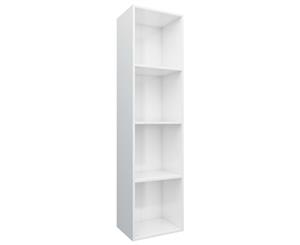 Book Cabinet/TV Cabinet High Gloss White Chipboard Rack Home Organiser