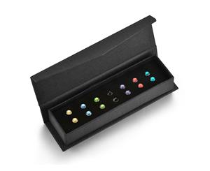 Boxed 7 Days Multicolour Stud Earrings Set Embellished with Swarovski crystals