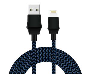 Catzon 1M 2M 3M Several Packs K iPhone Cable Phone Charger Nylon Braided Fast Charger Cable USB Cord -Black Blue
