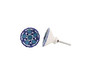 Cgb Giftware Blue And Turquoise Round Dish Drawer Handle (Blue/Turqoise) - CB1299