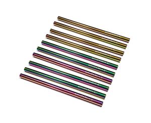 Cocktail Short Stainless Steel Straw Rainbow 120mm - 50 Pack