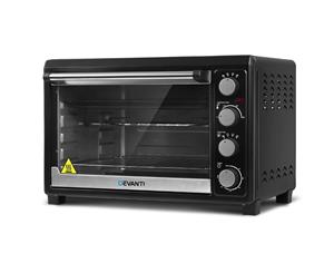 DEVANTI Electric Convection Oven Bake Benchtop Rotisserie Grill 45L Black
