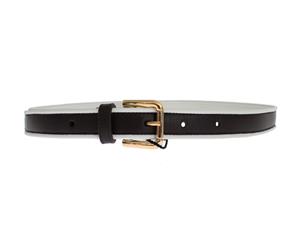 Dolce & Gabbana Black Leather Gold Buckle Logo Waist Belt