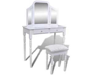Dressing Table White 3 Mirror Jewellery Cabinet Stool Drawer Organiser