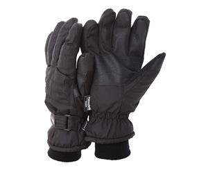 Floso Mens Thinsulate Padded Thermal Gloves With Palm Grip (3M 40G) (Black (As Shown)) - GL123