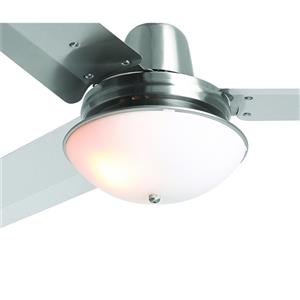 HPM 245 x 90mm Brushed Steel Oyster Light - Suits HPM Ceiling Fans