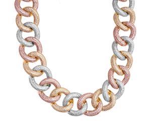 Iced Out Bling Zirconia Chain - MESMERIC Cuban 25mm - Multi