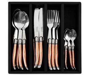 Laguiole Style Etiquette 24-Piece Cutlery Set - Rose Gold