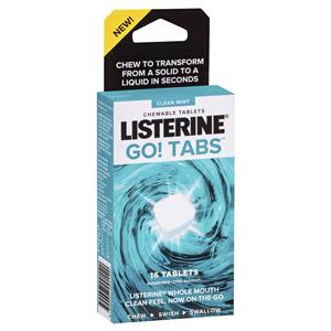 Listerine GO! Clean Mint Chewable Tablets 16 Pack