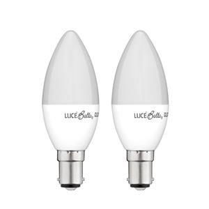 Luce Bella 5.5W 500lm Cool White Candle LED SBC Globe - 2 Pack