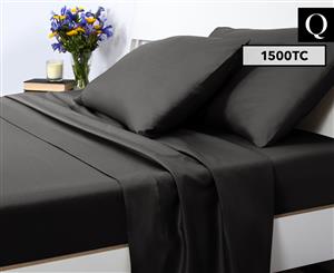 Luxury Living 1500TC Queen Bed Sheet Set - Shadow Grey