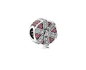 Pandora Red Shimmering Gift Charm - Silver/Clear Zirconia/Red