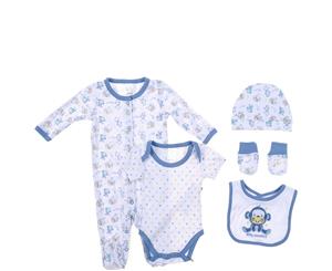 Snugzeez Cheeky Blue Monkey 5 Piece Baby Gift Set
