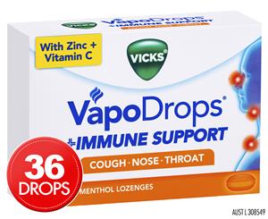 Vicks VapoDrops + Immune Support Orange 36pk