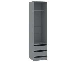 Wardrobe with Drawers Grey 50x50x200cm Chipboard Storage Closet Shelf