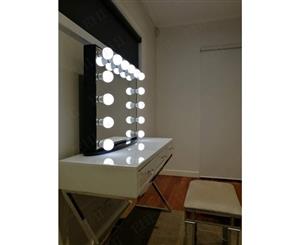 XL-Frameless Black Hollywood makeup vanity mirror with lights