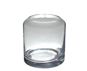 12cm Curved in Glass Candle Holder Vase - Clear