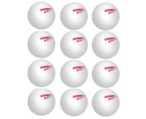 12pc Summit 2 Star Red Dot Table Tennis Plastic Ball 40+ Ping Pong Game White