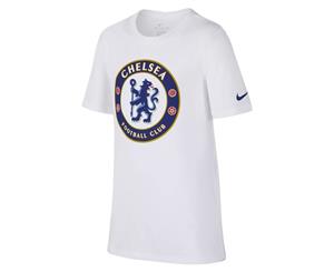 2018-2019 Chelsea Nike Crest T-Shirt (White) - Kids