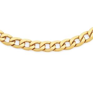 9ct Gold on Silver 55cm Bevelled Curb Chain