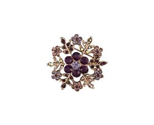 Barcs Corsage Brooch With Gold Coloured-Plating & Diamante Details