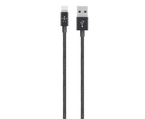 Belkin Premium Black 1.2m Lightning to USB Braided 2.4 amp Tangle Free Cable with Aluminium Connect
