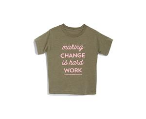 Bellacanvas Together We Rise Toddler Making Change Is Hard Work T-Shirt
