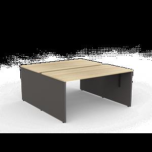 CeVello 1500 x 750mm Oak And Charcoal Two User Double Sided Desk