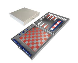 Classic 7in1 Travel Magnetic Backgammon/Checkers/Tic Tac Toe/Chess Board Games