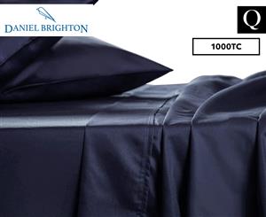 Daniel Brighton 1000TC Luxury Queen Bed Sheet Set - Royal Navy