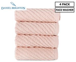 Daniel Brighton Zero Twist Face Washer 4-Pack - Pink