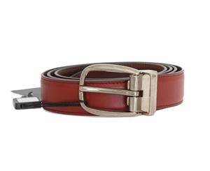 Dolce & Gabbana Red Leather Gold Buckle Belt