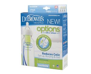 Dr Brown's ORIGINAL OPTIONS Narrow Neck Bottle 250ml 3 Pack