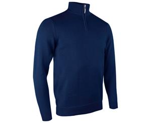 Glenmuir Mens Plain Zip Neck Cotton Golf Sweater/Jumper (Navy) - RW4180