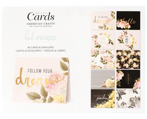 Heidi Swapp A2 Cards W/Envelopes (4.375&quotX5.75") 40/Box-Floral