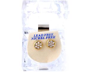 Iced Out Bling Earrings Box - ROUND gold - Gold