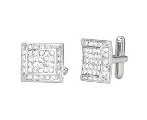 Iced Out Hip Hip Cuff Links - Blaze Bling - Silver