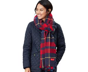Joules Womens Heyford Oversized Ultra Soft Square Scarf - Navy Check