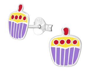 Kids Sterling Silver Cupcake Earrings