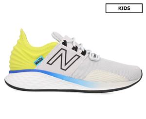 New Balance Grade-School Boys' Wide Fit Fresh Foam Roav Running Shoes - Aluminium/Yellow/Black