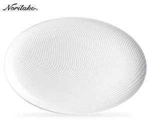 Noritake Colorscapes White On White Dune Oval Serving Platter - White