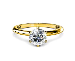 One In A Million Solitaire Ring Embellished with Swarovski crystals-Gold/Clear