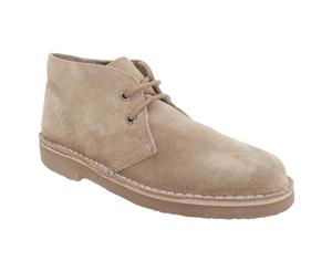 Roamers Mens Real Suede Unlined Desert Boots (Stone) - DF111