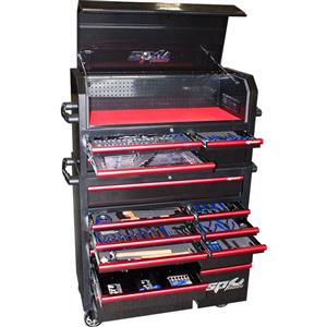 SP Tools Sumo Red/Black 276 Piece 5 Drawer Tool Chest & 13 Drawer Roller Cabinet Kit SP50550