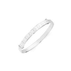 Silver Childs Engraved Heart Expander Bangle
