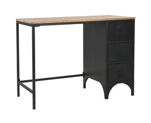 Single Pedestal Desk Solid Firwood and Steel Writing Student Table
