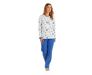 Slenderella PJ8137 Blue Floral Pyjama Set