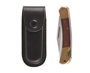 Toledo Stock Knife - Single 100mm Blade With Leather Pouch