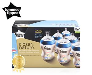 Tommee Tippee 260mL Decorated Bottle 6-Pack - Blue